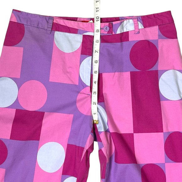 Vintage Esprit Womens 11 / 12‎ Pink Purple Geometric Stretch Flat Front Pants - Picture 6 of 9
